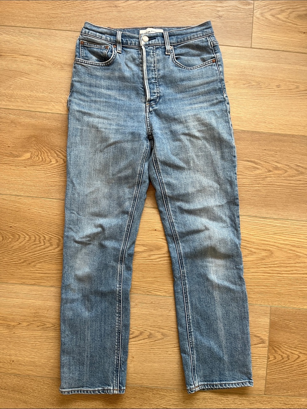 Denim Forum High Rise Straight Jeans